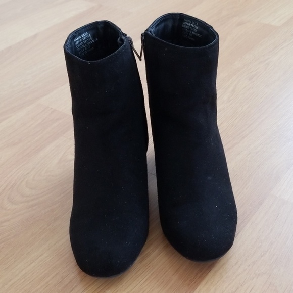 Black Suede Ankle Booties - Picture 2 of 7